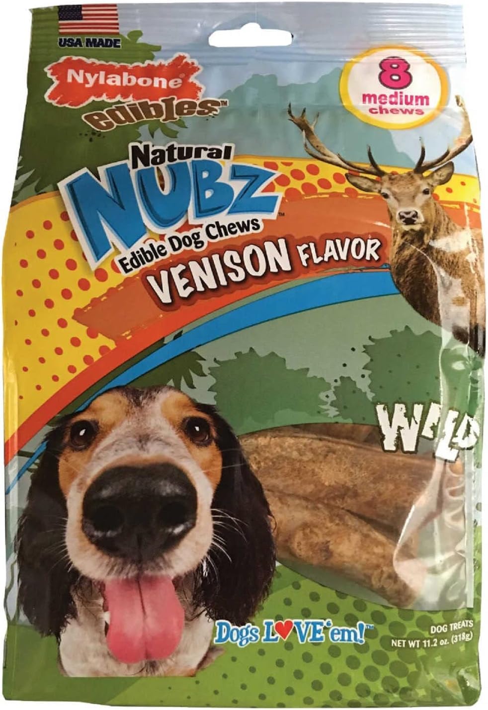 Nylabone Nubz Edibles Antler chew invites safe playtime.