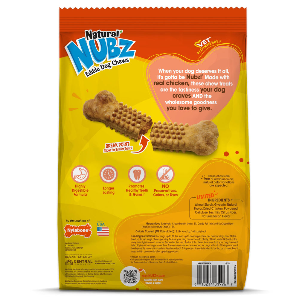 Large-dog Nubz chews in use with a big chewer