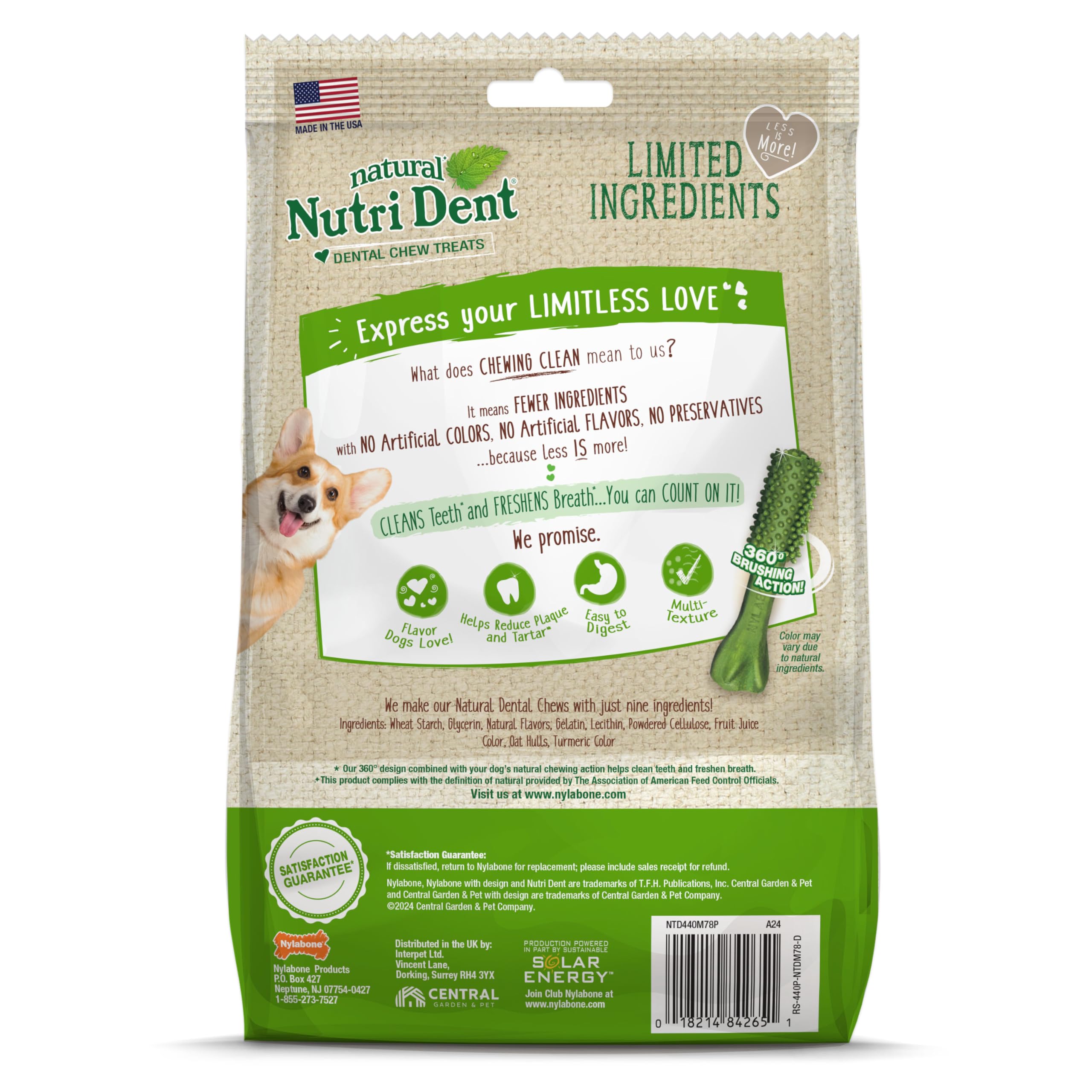 Nylabone Nutri Dent 78-count package offers affordable dental support.
