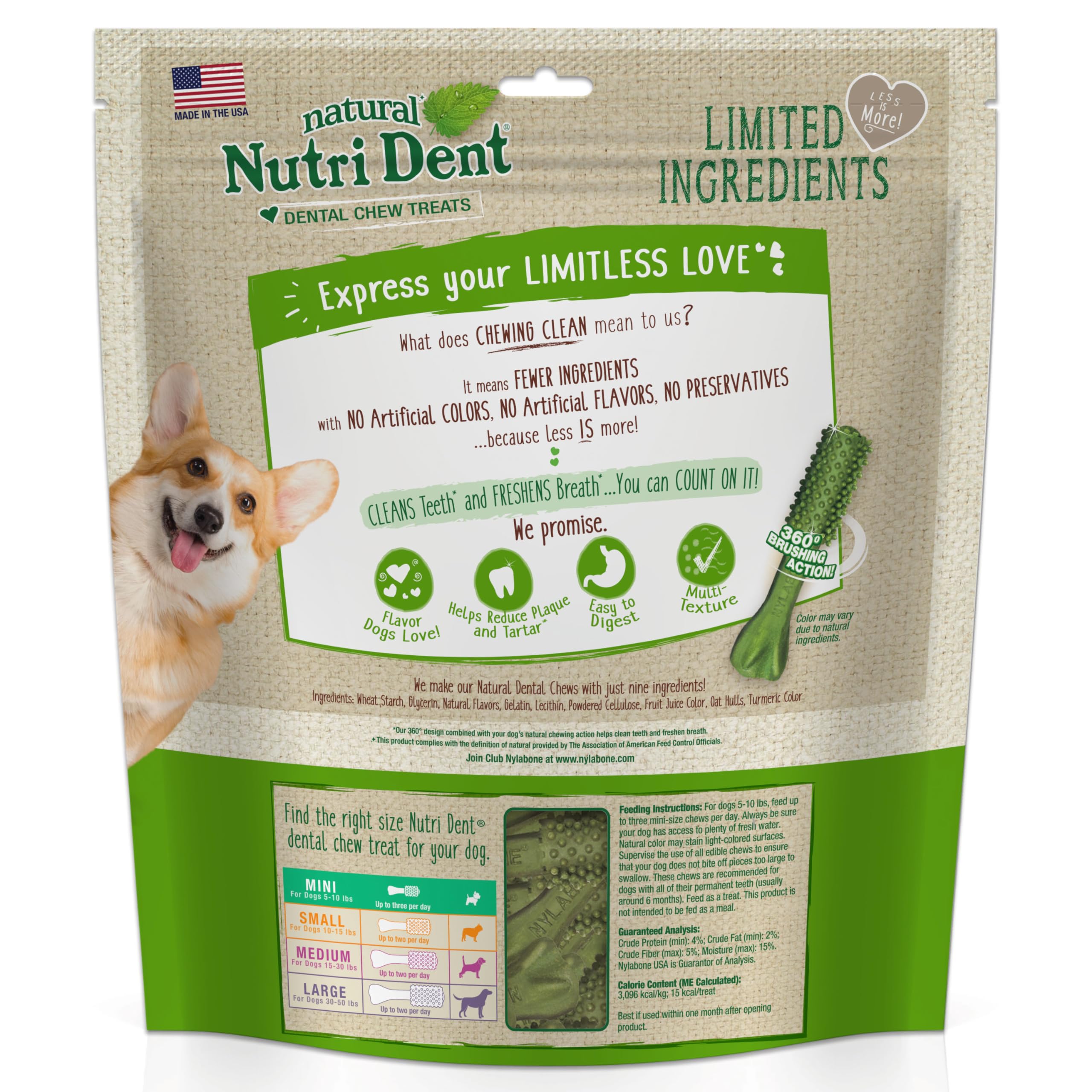 Nylabone Nutri Dent chew-dimensions 2in designed for X-small dogs