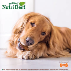 Filet mignon flavored chews with 360-degree nubs for dental cleaning.