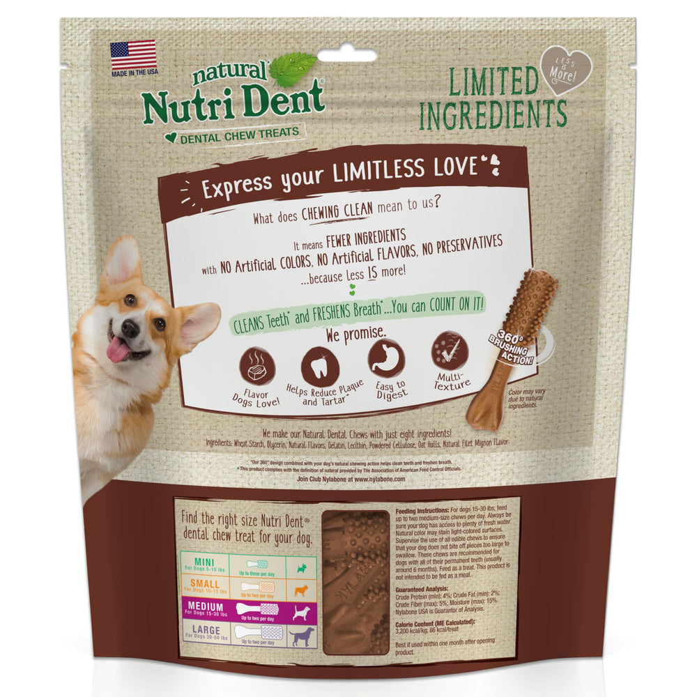 Nylabone Nutri Dent for dogs up to 30 pounds supports appropriate chewing.