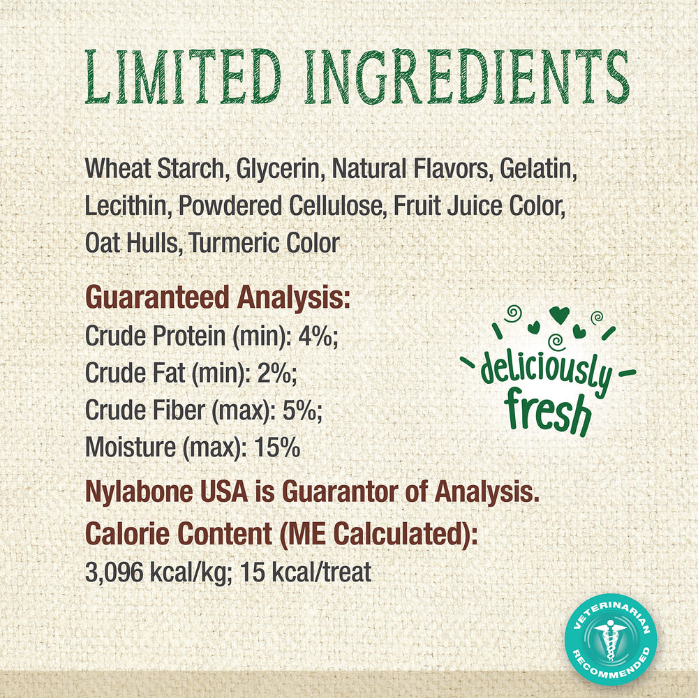 Nylabone Nutri Dent limited-ingredient formula supports simple, gentle chews.
