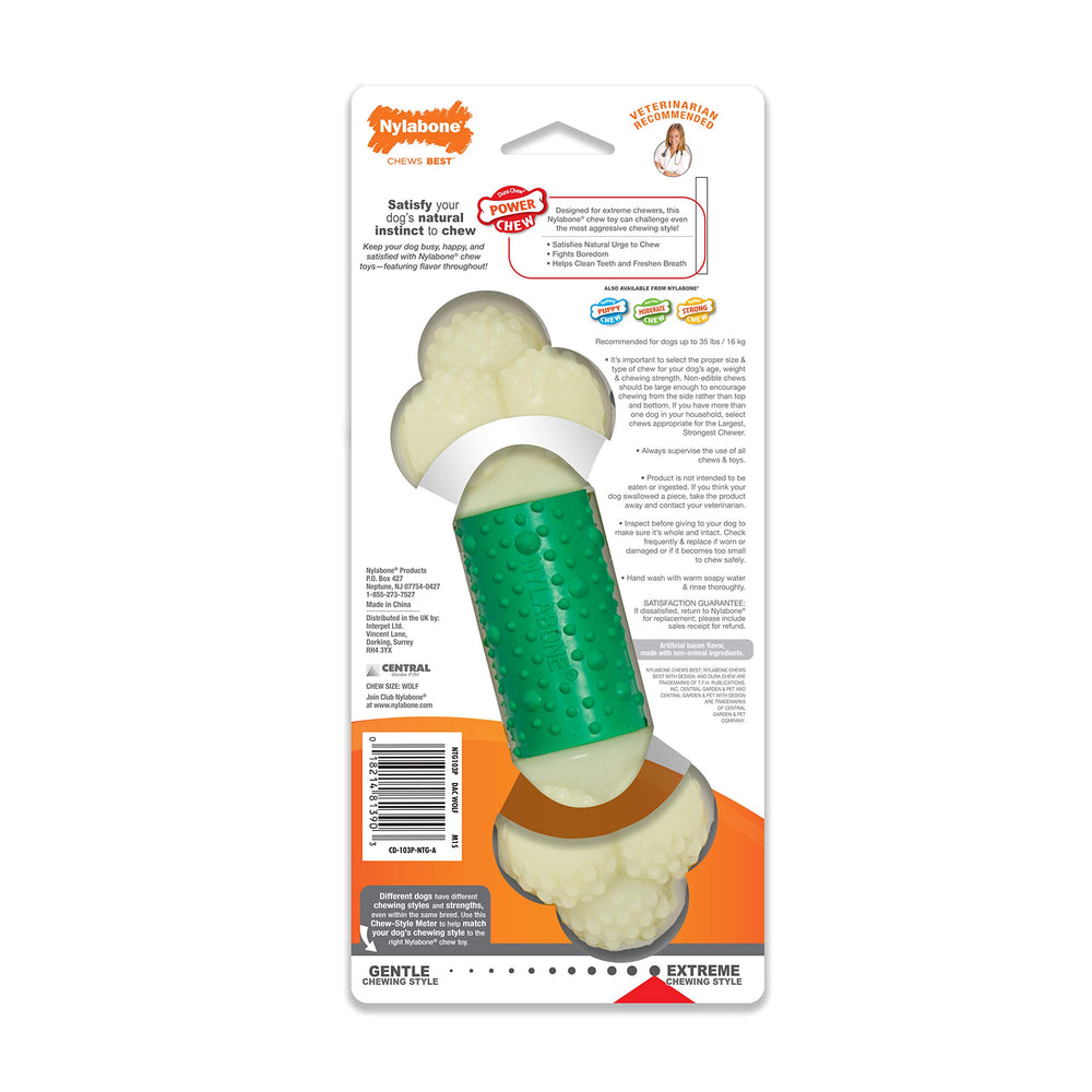 Nylabone power chew with engaging textures to satisfy instinct to chew.
