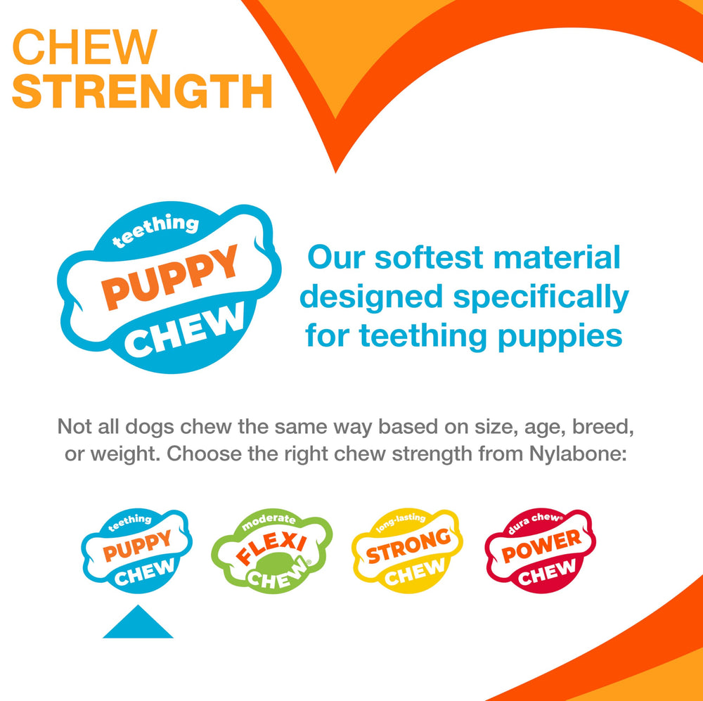 Nylabone Puppy Chew Key Ring Toy bristles cleaning; supports tiny teeth during chewing