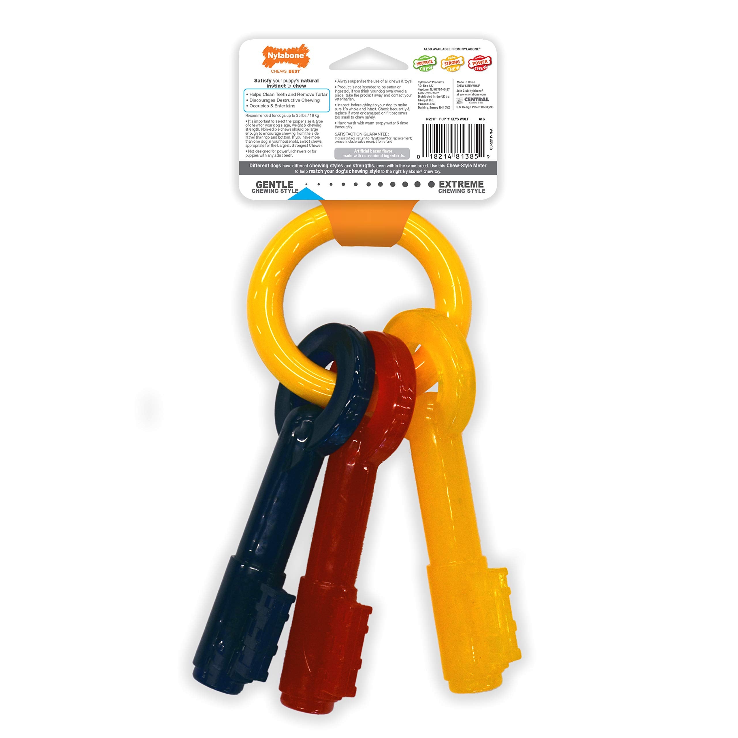 Nylabone Puppy Chew Key Ring Toy safe, supervised use for teething puppies