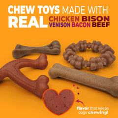 Nylabone textured ring chew with beef and chicken cleans teeth