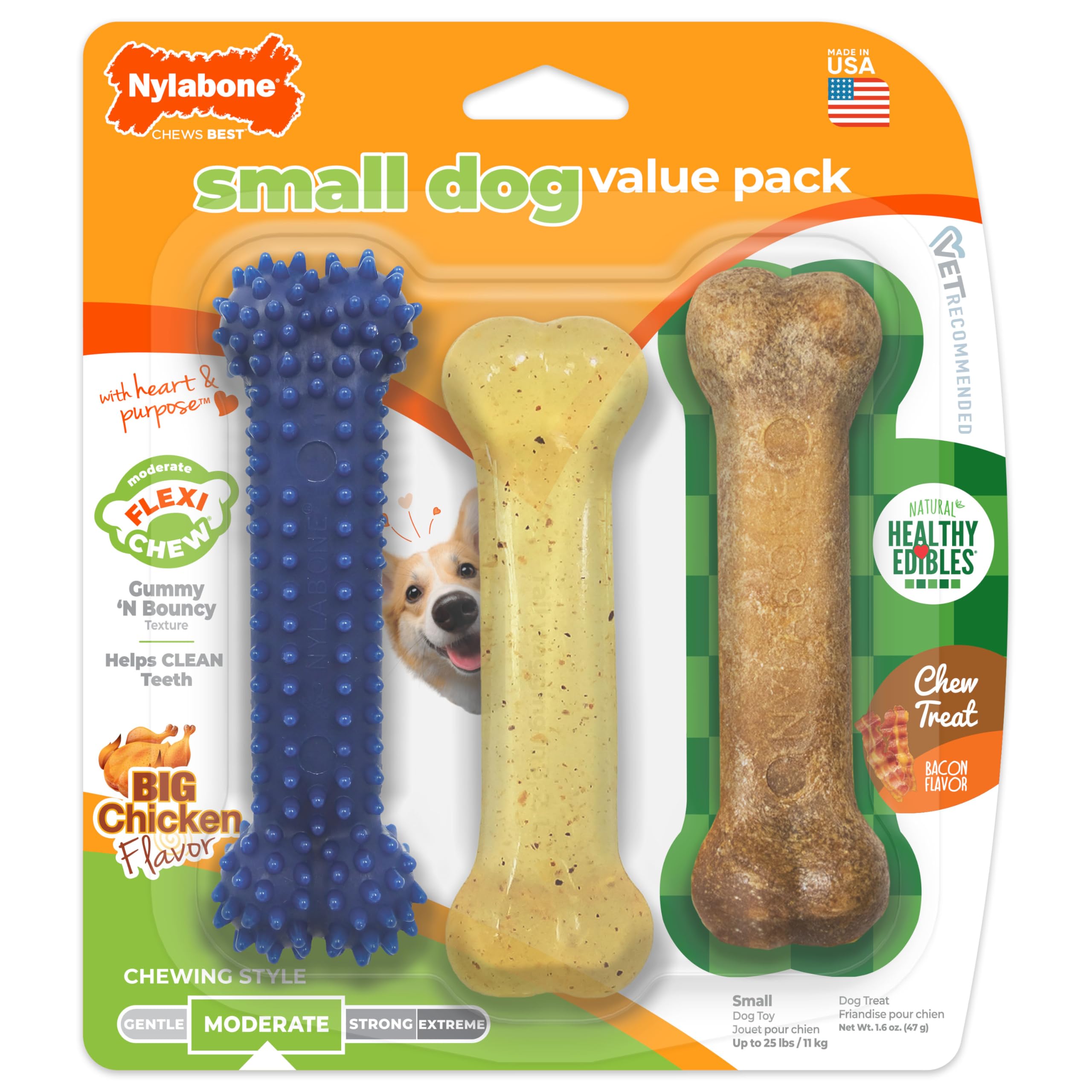 Nylabone three-pack value for rotation and variety