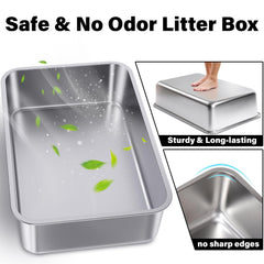 Nyutu stainless steel litter box easy-clean surface for quick maintenance