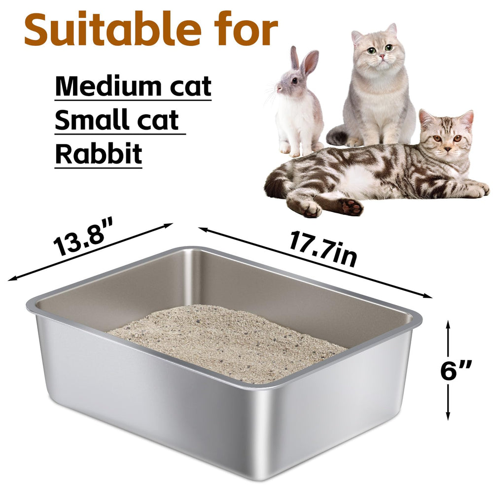 Nyutu litter box side profile highlights durable construction and chew-proof design.