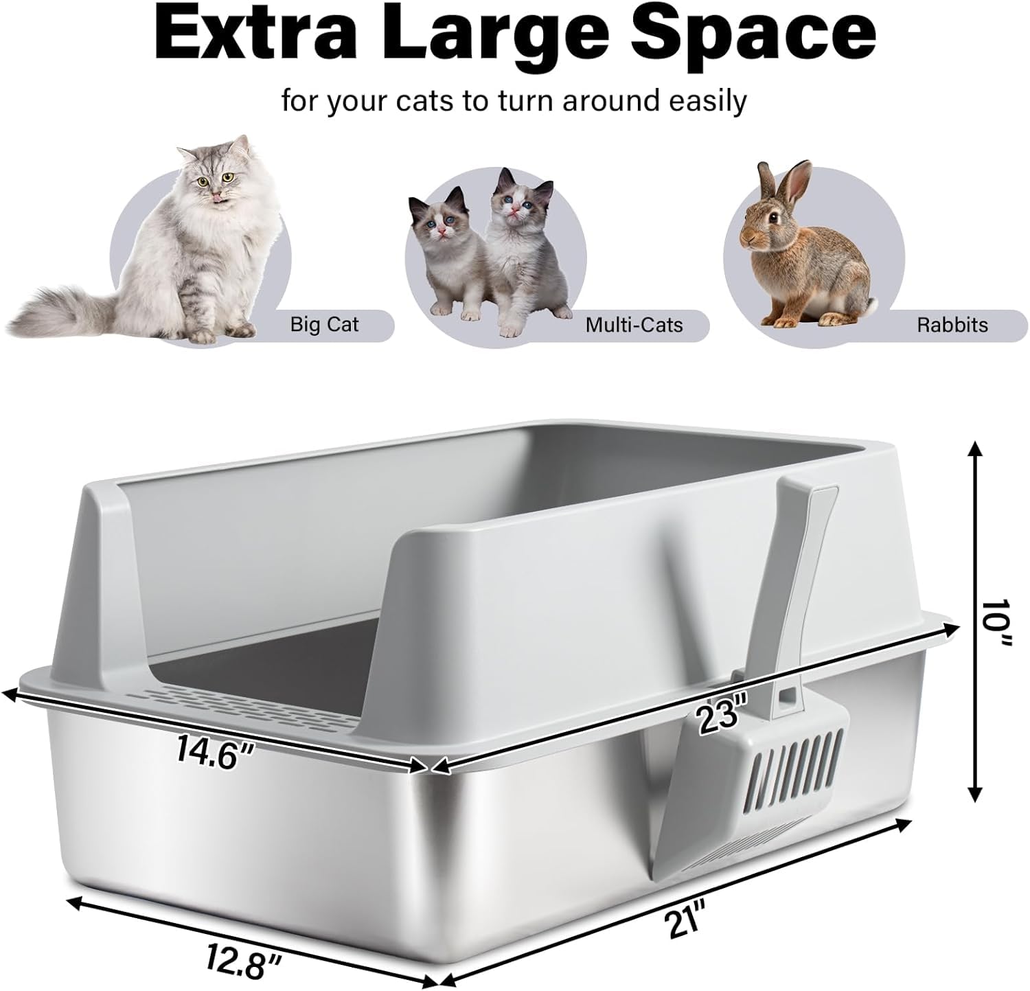 Nyutu XL high sided box offers extra space for large cats.
