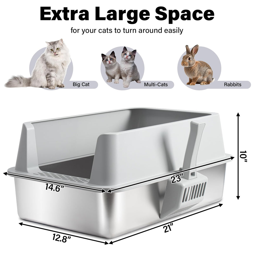 Nyutu XL stainless steel litter box mat protects floors during cleaning