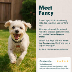 Nzymes Antioxidant Tiny Treats promote healthy skin and balanced coat.