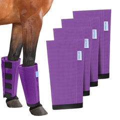 OAHELAKE mesh horse fly boots pack four purple protect legs during rides