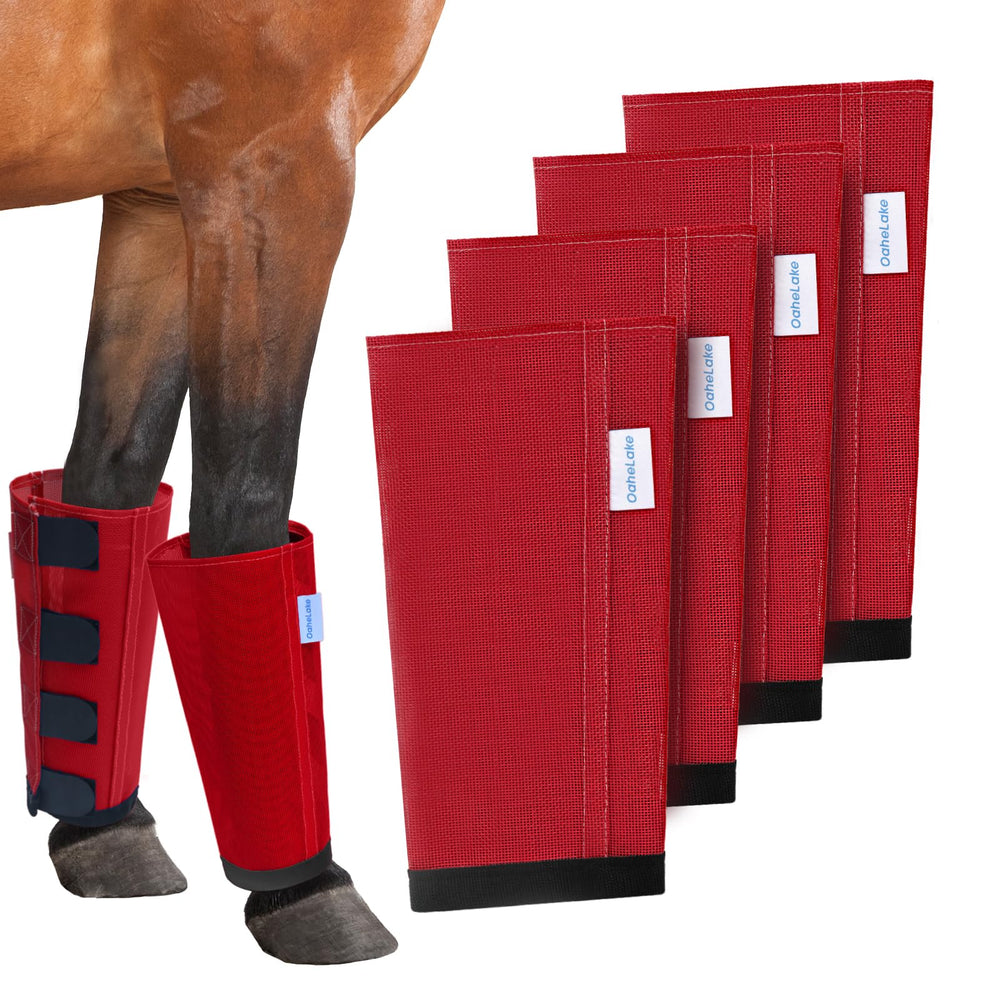 OAHELAKE mesh horse fly boots set of 4 offering durable leg protection during grazing