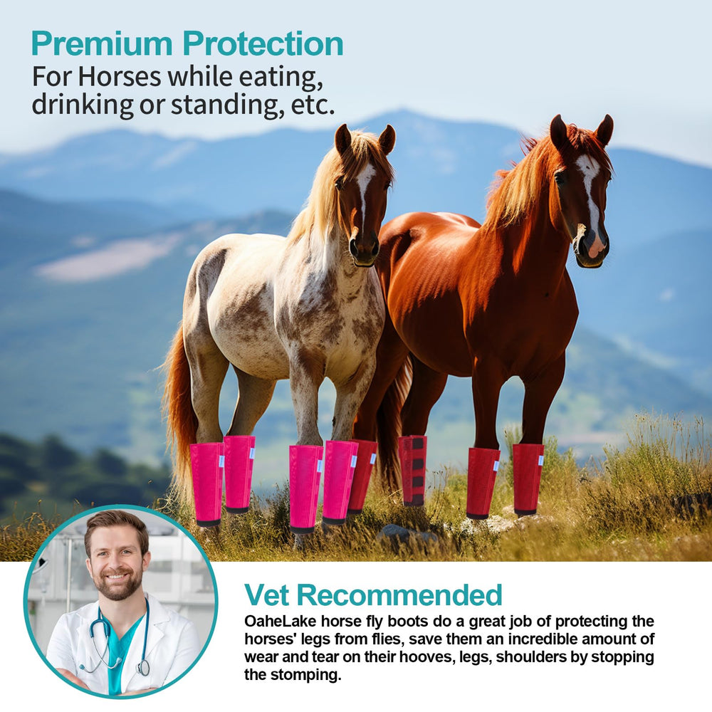 OAHELAKE red color option highlights protective leg gear for four legs