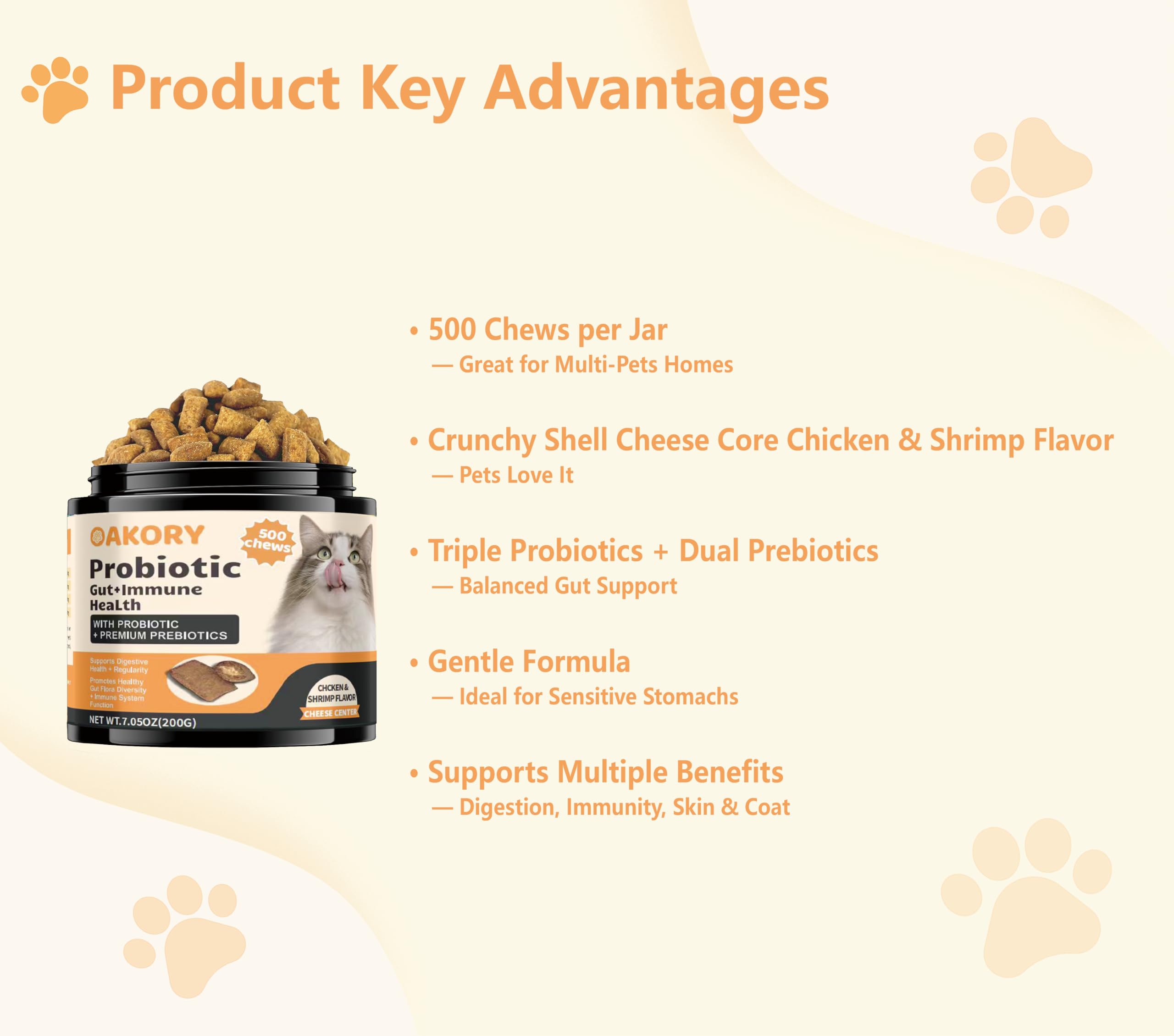 OAKORY 500-count bottle for multi-cat households