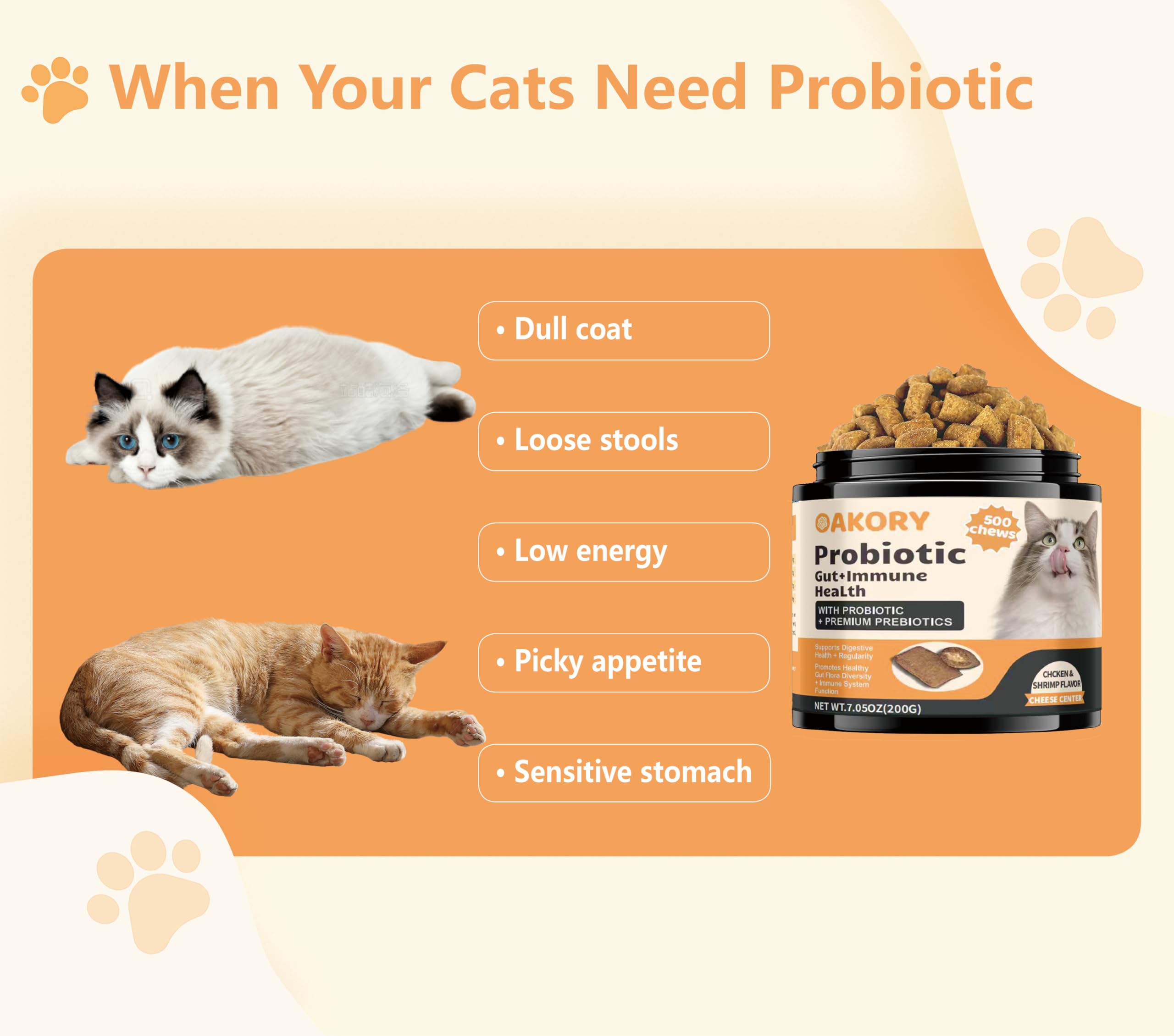 OAKORY easy feed probiotic chews require no prep