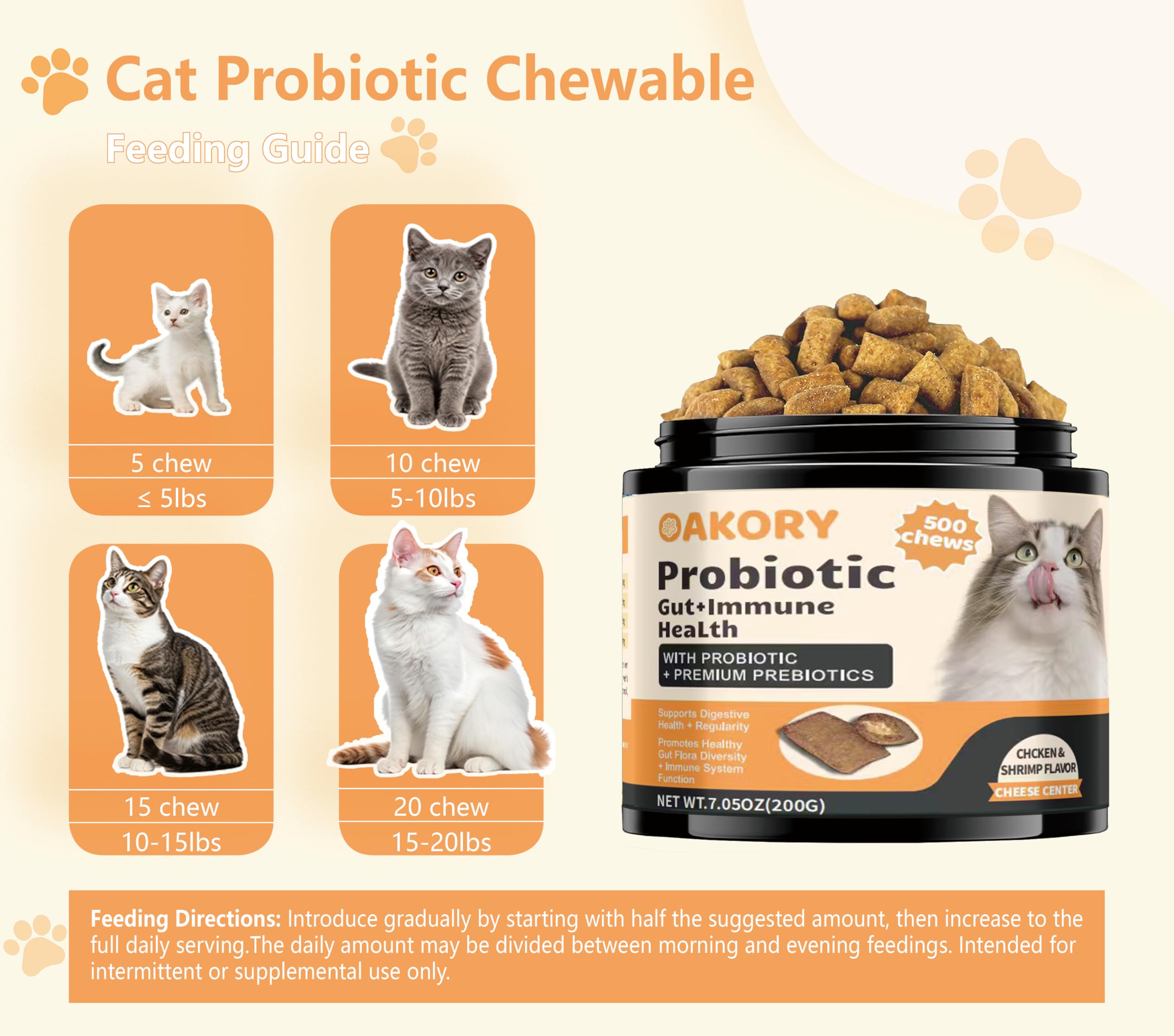 OAKORY chews free from wheat, corn, and soy for sensitive stomachs