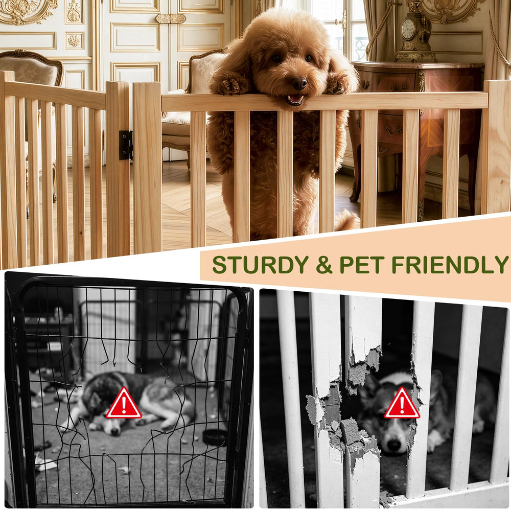 Oapety gate keeps pets contained while allowing supervised movement.