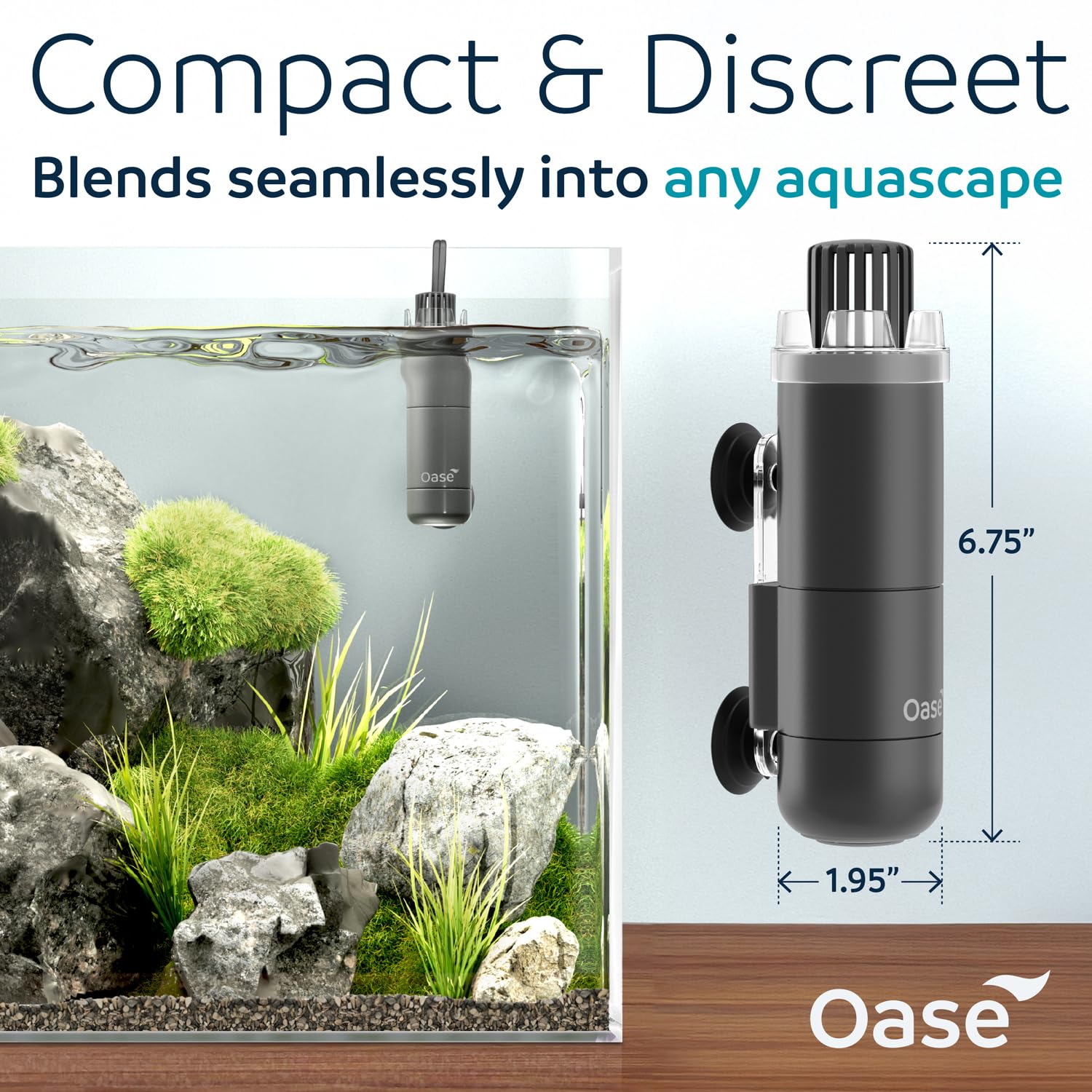 OASE CrystalSkim 600 demonstrates quiet internal filtration.