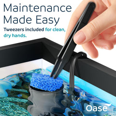 OASE CrystalSkim 600 removable basket protects shrimp while capturing tiny particles.