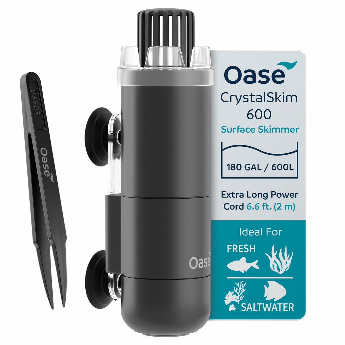 OASE CrystalSkim 600 removes surface film and debris for clearer water.