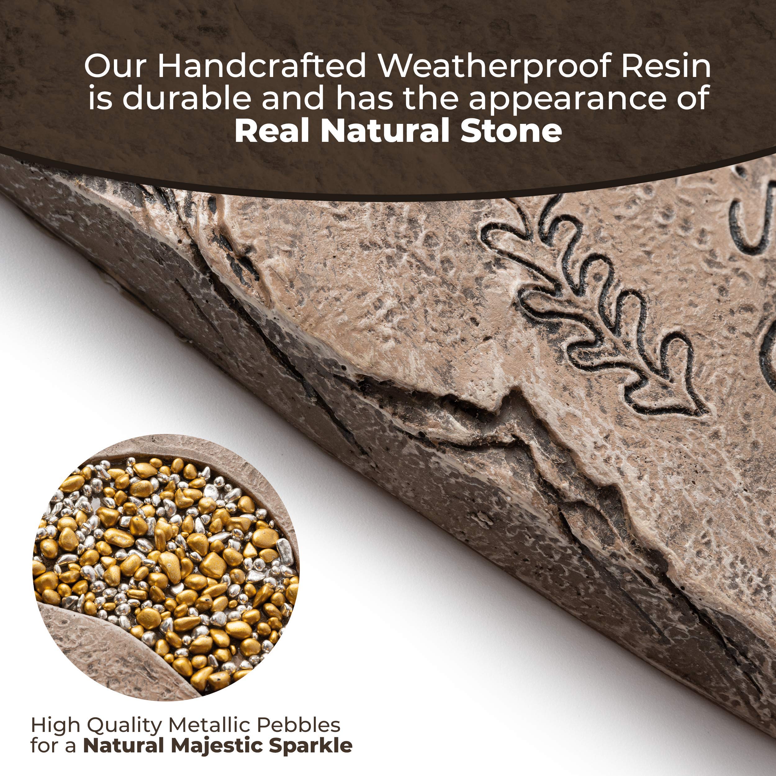 OBSI dog memorial stone featuring embellished pawprint that sparkles in light.
