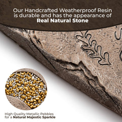 OBSI dog memorial stone featuring embellished pawprint that sparkles in light.