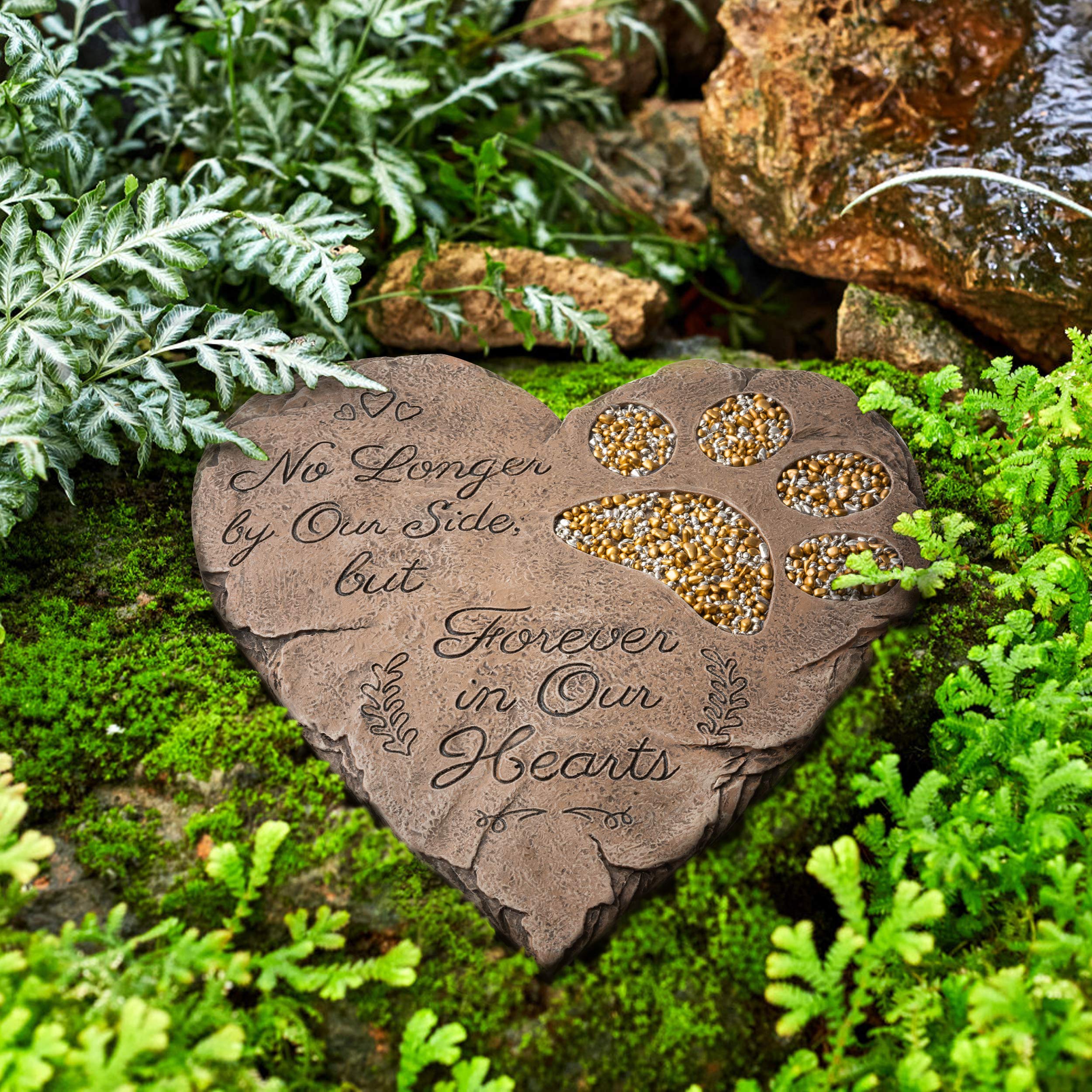 OBSI garden stone doubles as a headstone for a tranquil outdoor tribute.