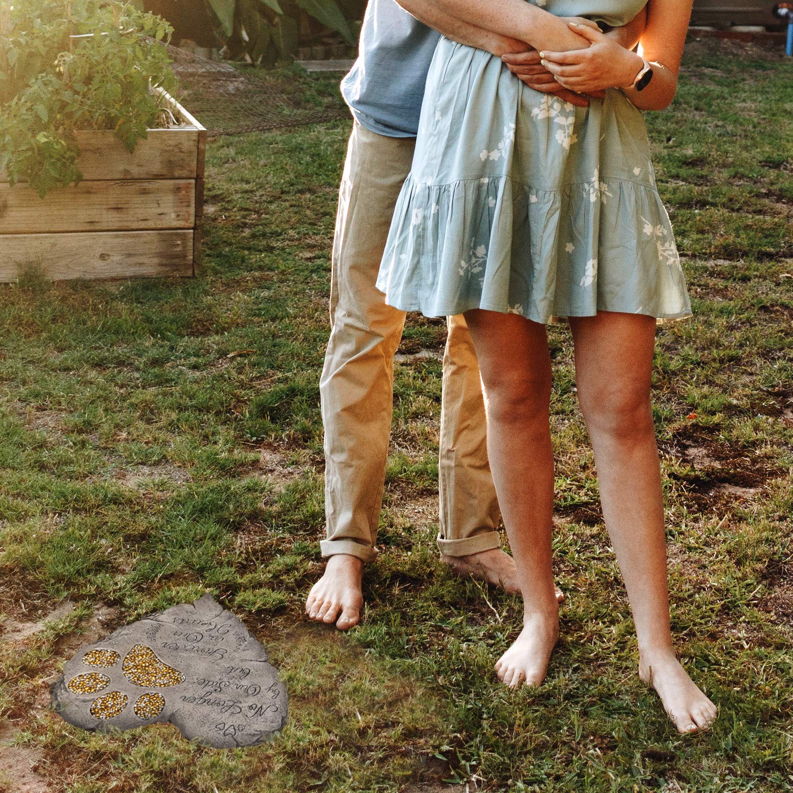 OBSI gray memorial stone offers a serene commemorative focal point for outdoor spaces.