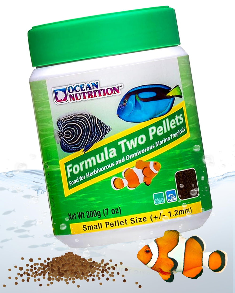 Ocean Nutrition Formula Two Pellets: soft moist pellets for easy digestion in tropical fish