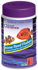 Ocean Nutrition Prime Reef Flakes jar front showing label for reef nutrition