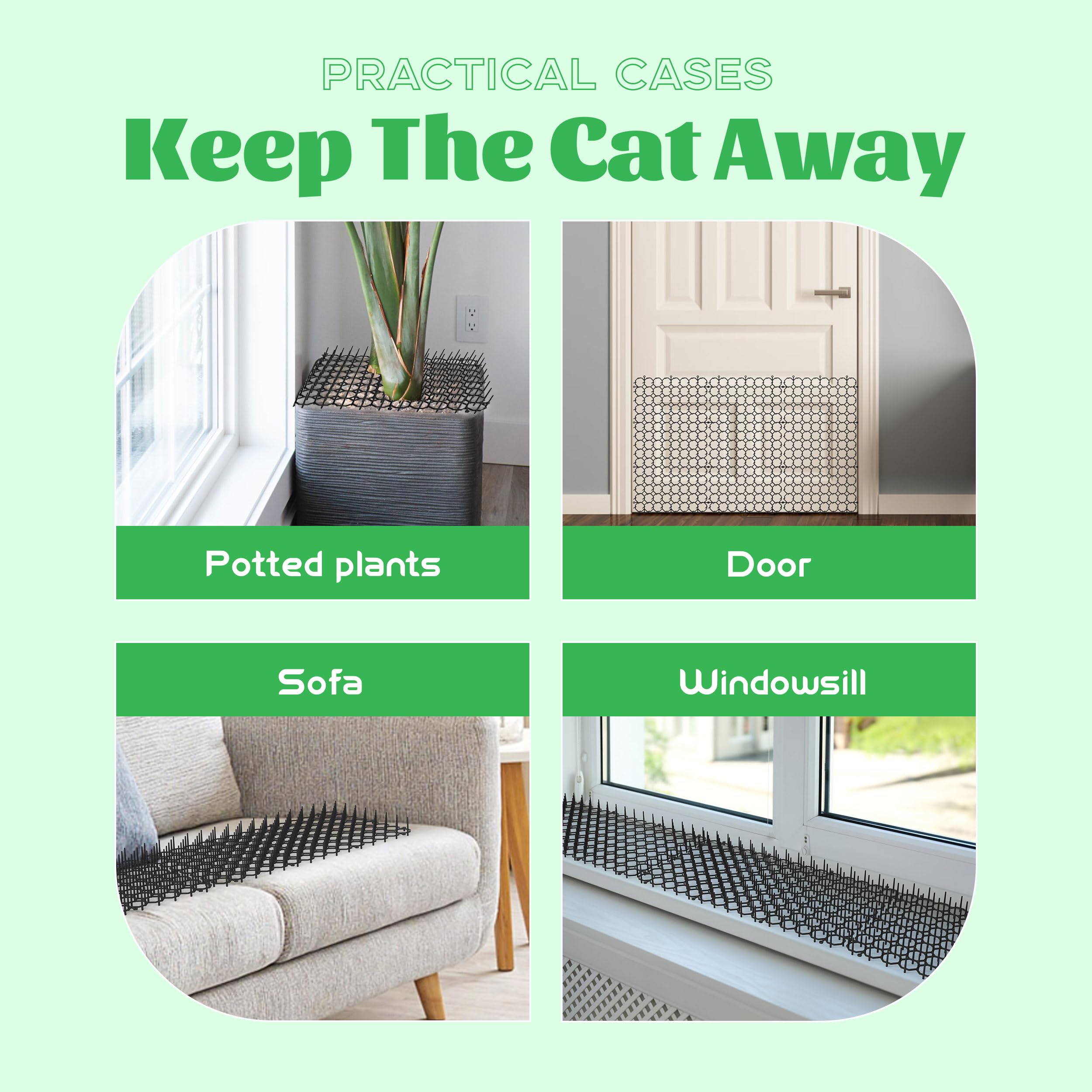 OceanPAX 16-pack cat deterrent mats safeguard garden beds and borders.