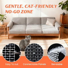 OCEANPAX clear deterrent mat on windowsill keeps paws away without clutter.
