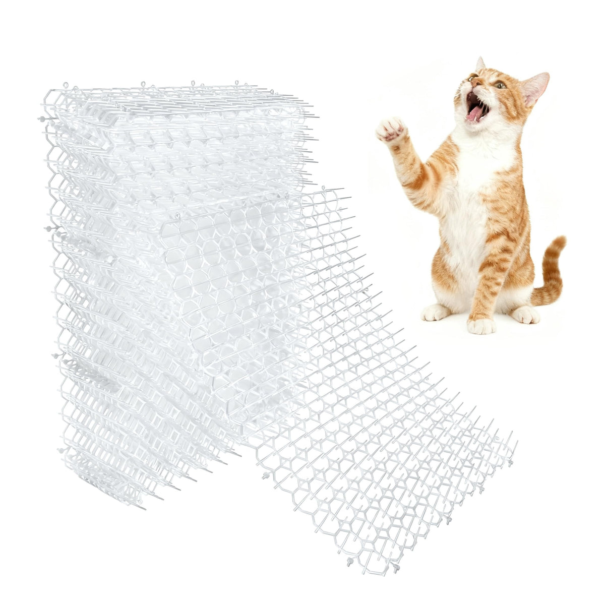 OCEANPAX Clear Scat Mat on a sofa deters cats without altering decor.