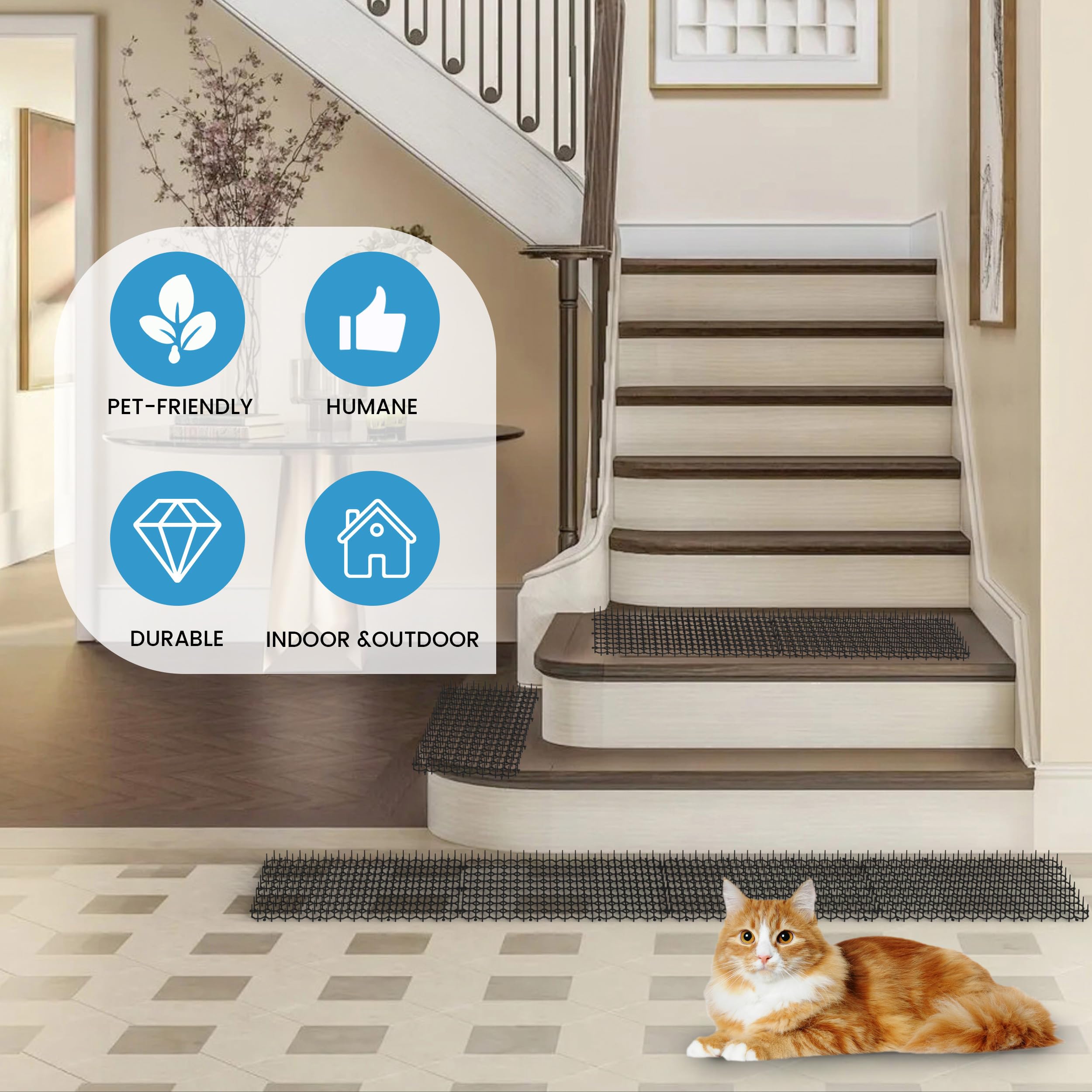 Easy installation along borders and edges.