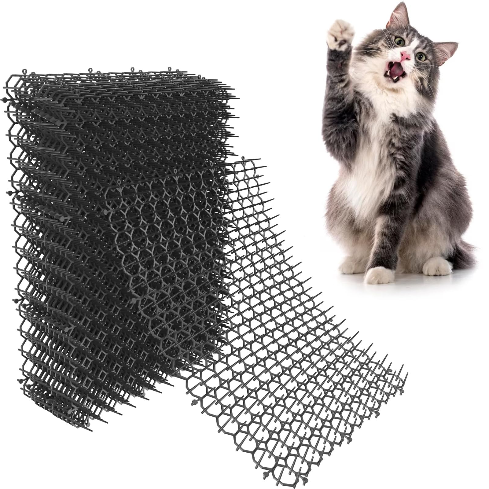 OceanPAX scat mat on a sofa deterring cats from lounging