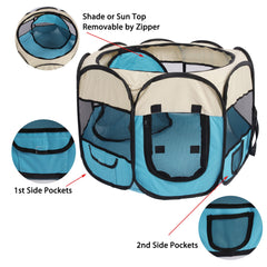 OceeK pet playpen door zipper demonstrates easy access for pets.