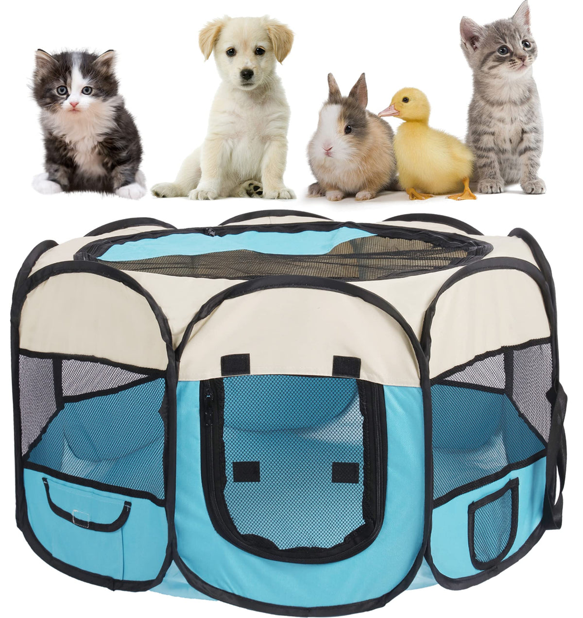 OceeK pet playpen setup view shows quick assembly for indoor use.