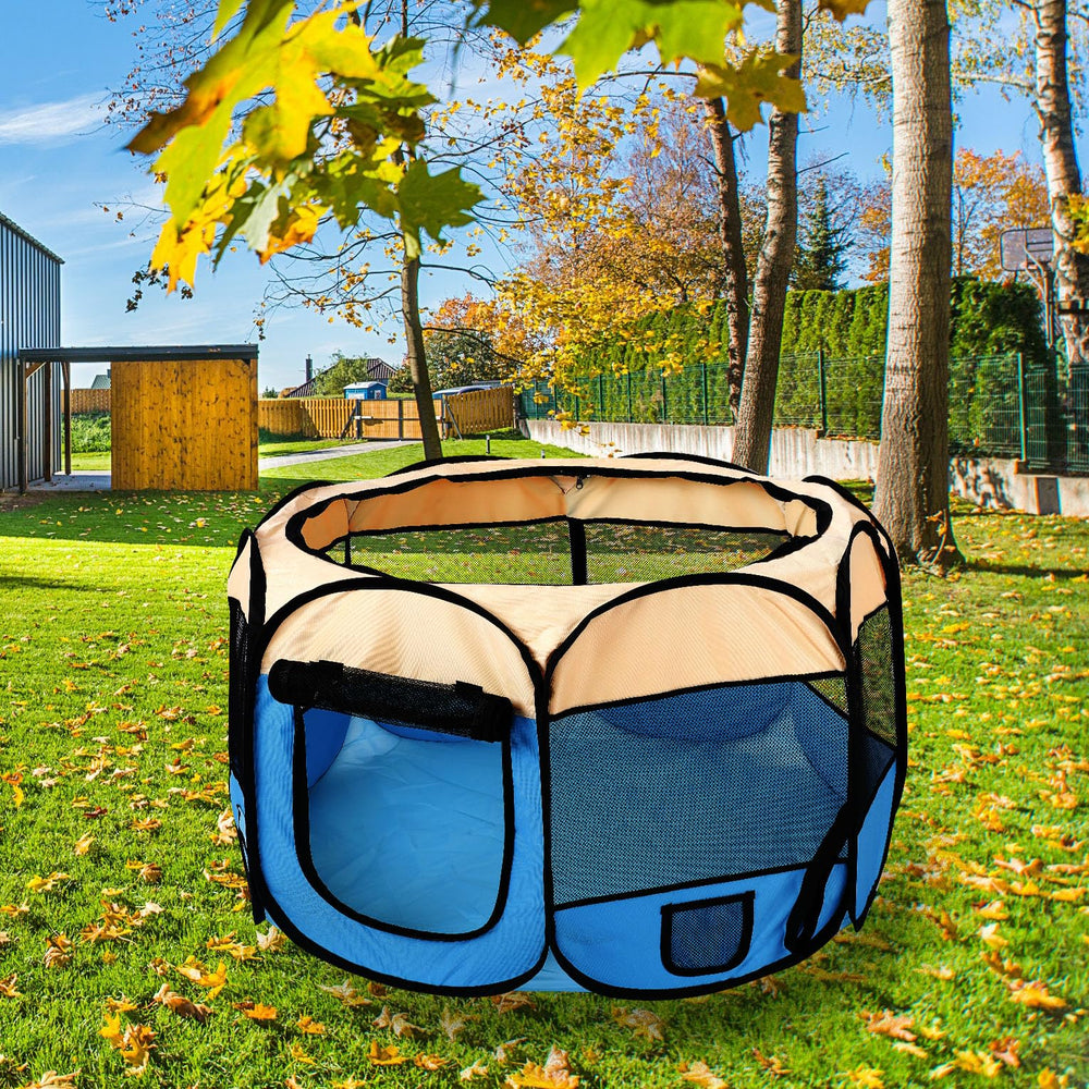 OceeK pet playpen storage pocket image highlights convenient side storage.