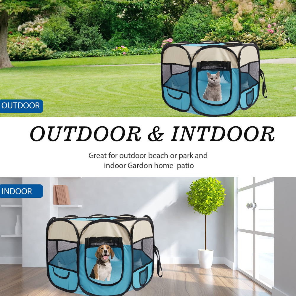 OceeK pet playpen top ventilation zipper emphasizes enhanced airflow.
