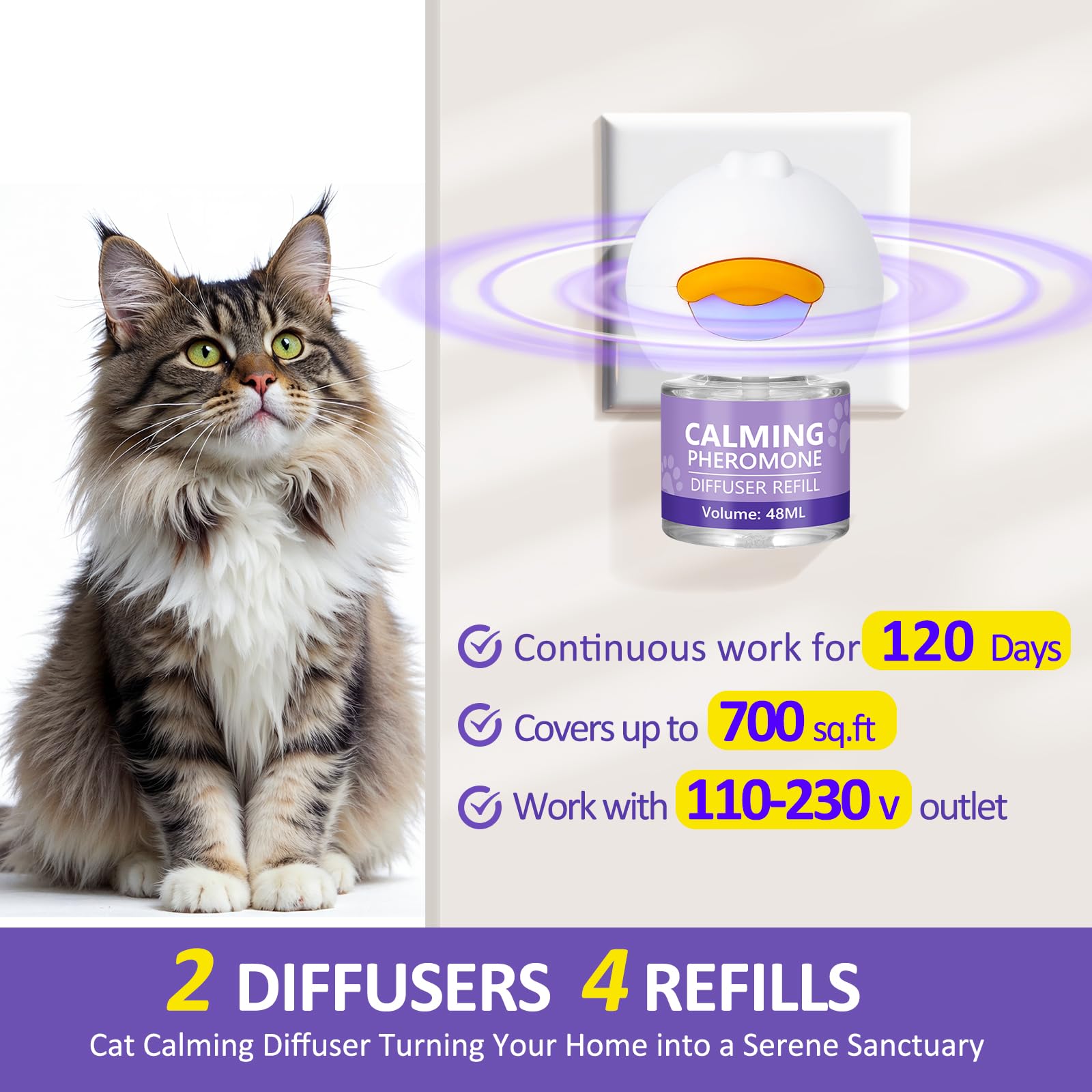 OcePor calming diffuser kit in use helping new cats settle.