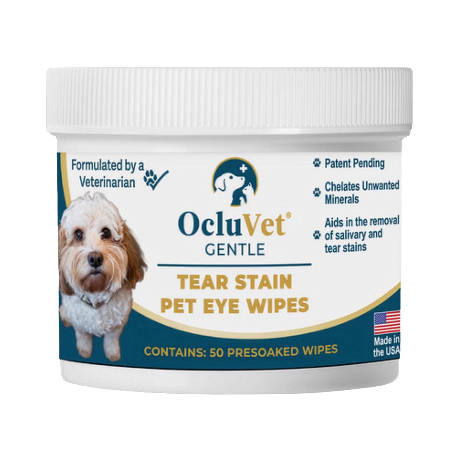 OcluVet Tear Stain Wipes packaging ready for daily care and easy use.