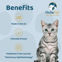OcluVet Eye Drops dropper application for easy, gentle pet eye care.