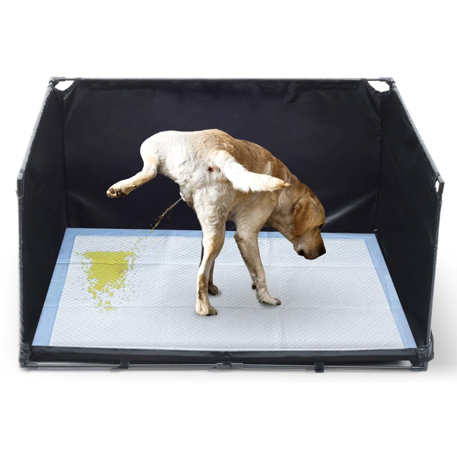 OCMML dog litter box with high walls to prevent spills, ideal for apartments