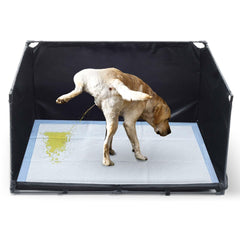 OCMML dog litter box with high walls to prevent spills, ideal for apartments