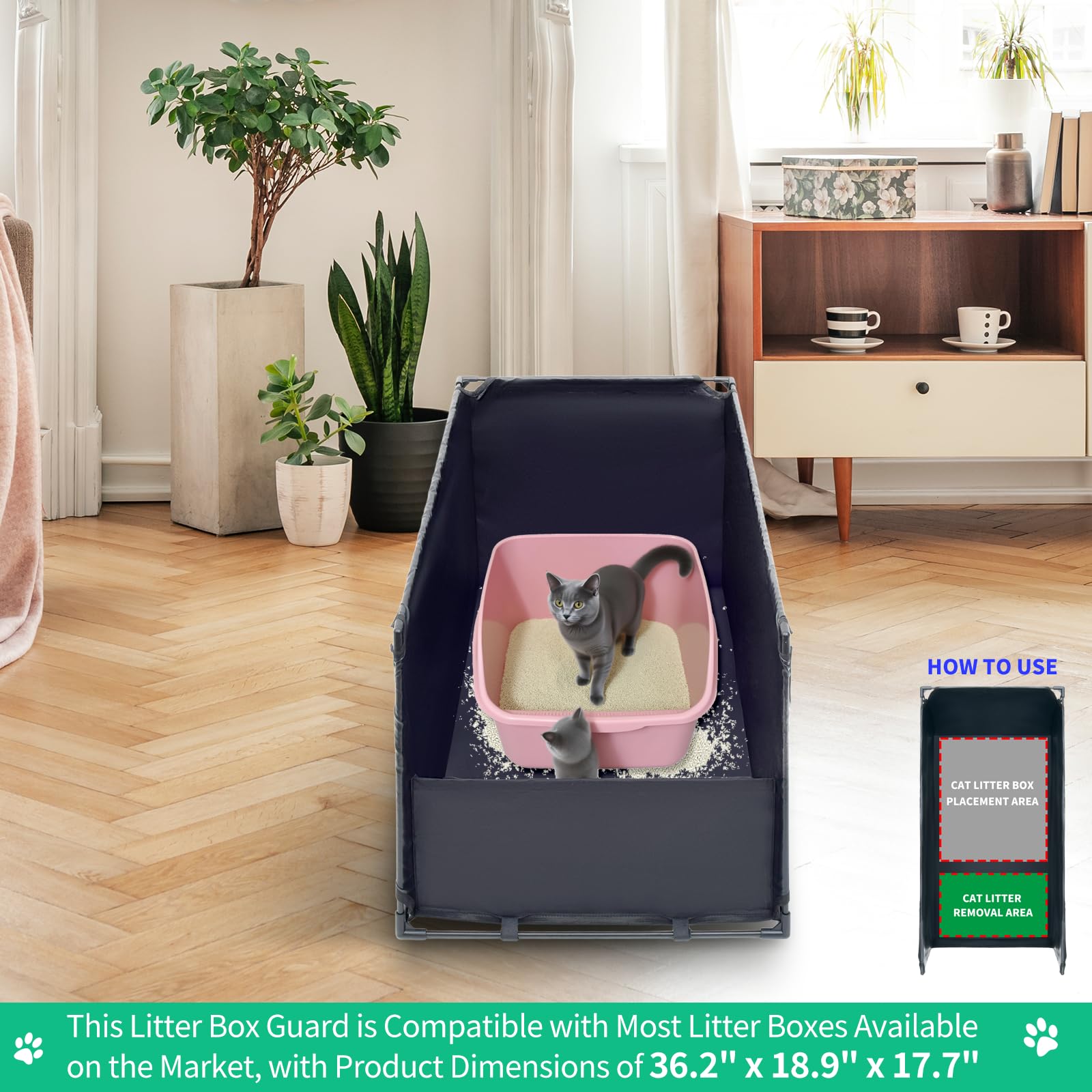OCMML universal fit works with most litter boxes, including hooded and automatic styles.
