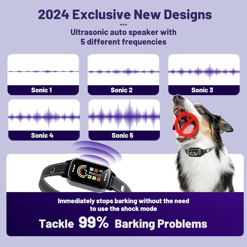 ODIFRBI bark collar mode button close-up for easy mode selection