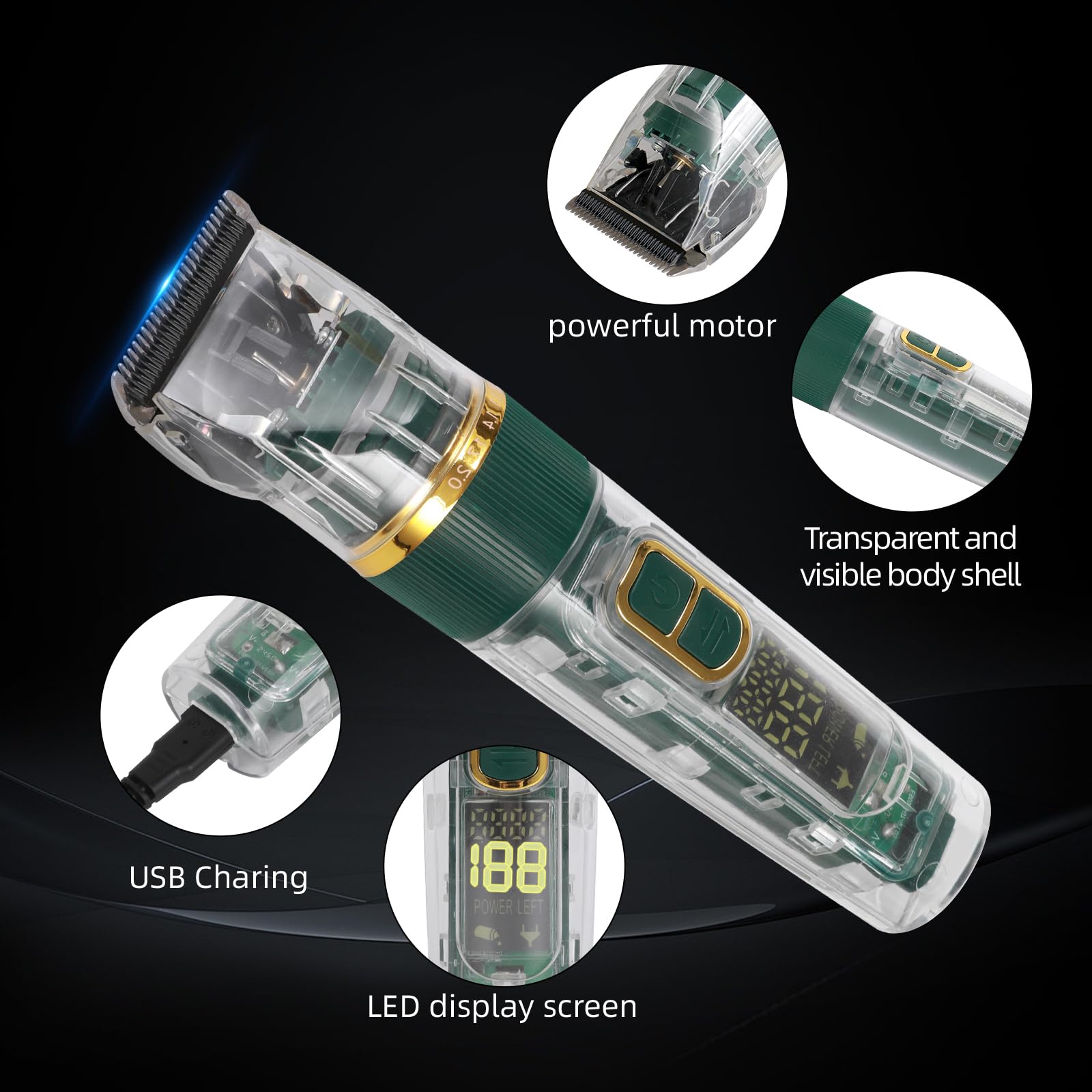 ODJSY clipper with digital display for precise battery and speed control